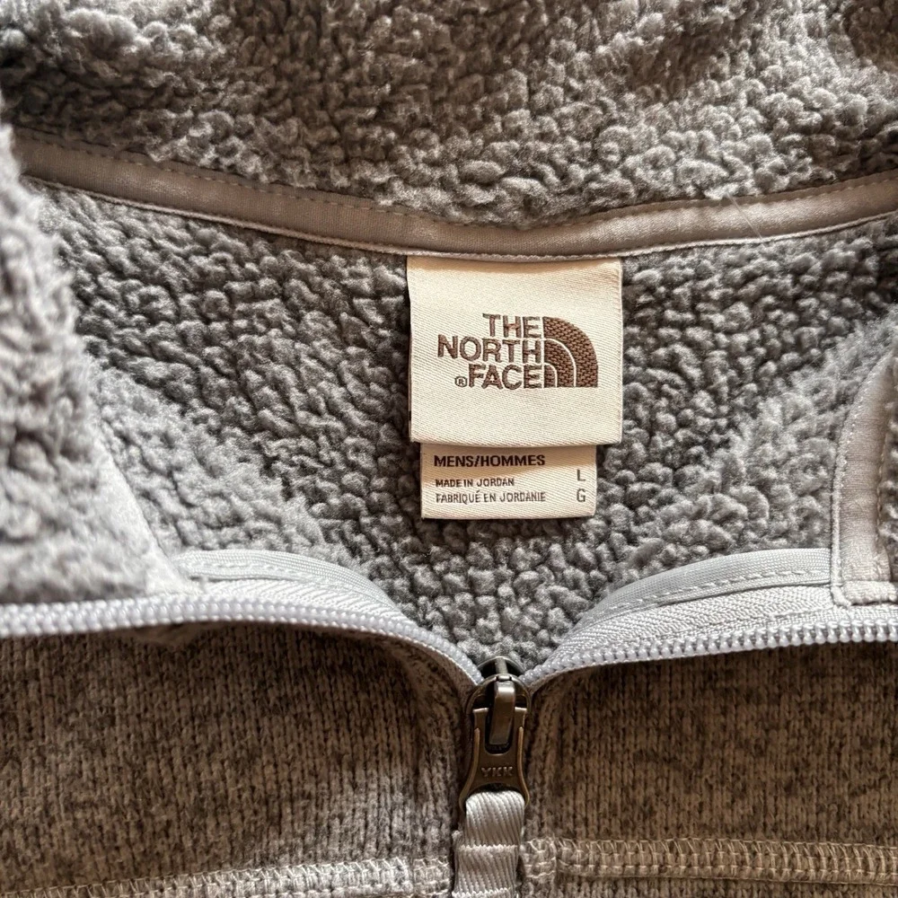 The North Face Gordon Lyons ¼-Zip Fleece Mens Large Gray Sweater-Knit‎ Pullover